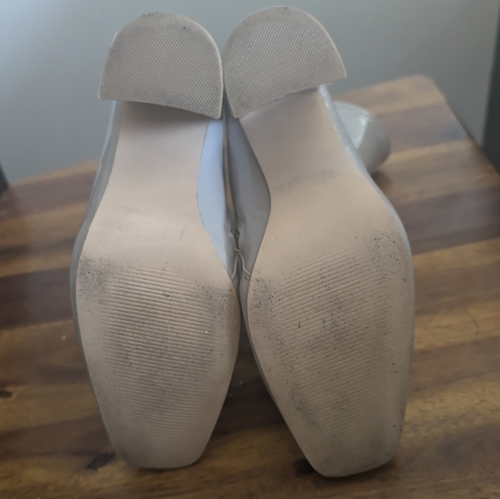 Steve Madden Boot Lynden Square Toe Side Zip Block Heel Ankle Boot Bone   Sz 8.5 - Picture 9 of 12